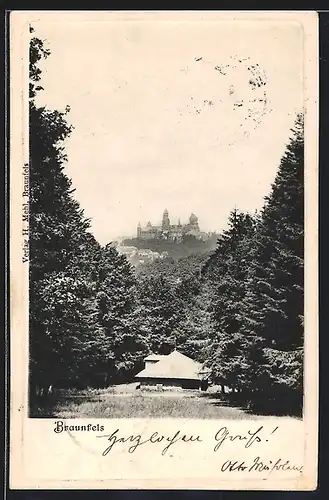AK Braunfels, Blick auf die Burg