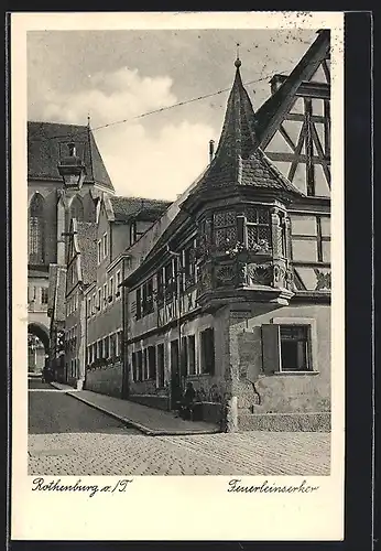 AK Rothenburg, Strassenpartie am Feuerleinserker