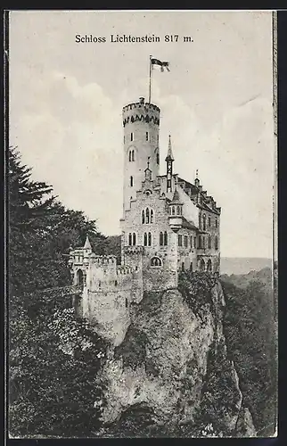 AK Lichtenstein, Blick auf das Schloss
