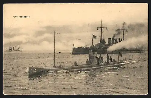AK U-Boot 6 trifft auf ein deutsches Kriegsschiff
