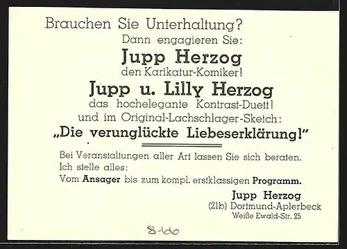 AK Komiker-Duo Jupp und Lilly Herzog