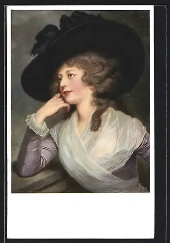 Künstler-AK Theo Stroefer Nr.: Dame mit grossem Hut