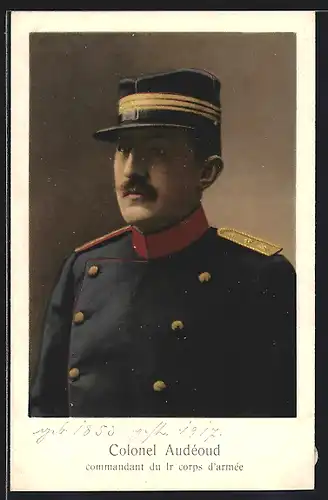 Künstler-AK Schweizer Heerführer, Colonel Audéoud