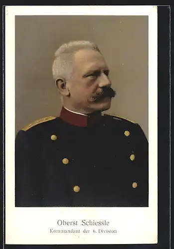 AK Schweizer Heerführer Oberst Schiessle, Kommandant der 6. Division