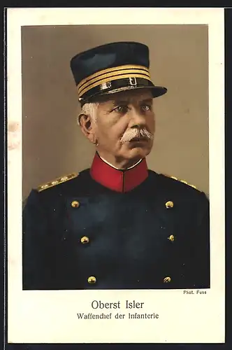 AK Oberst Isler, Waffenchef der Infanterie, schweizer Heerführer