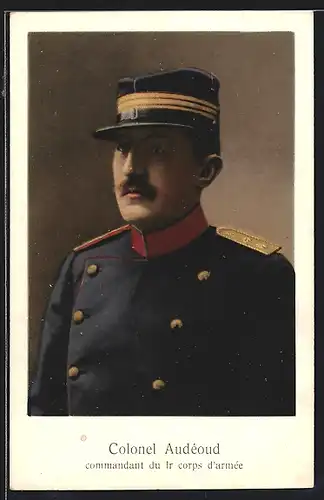 Künstler-AK Schweizer Heerführer, Colonel Audéoud