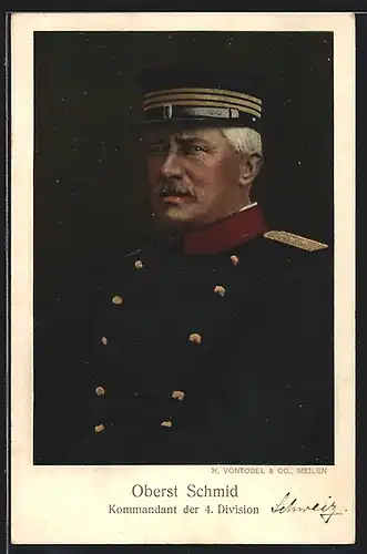 AK Oberst Schmid in Uniform, Kommandant der 4. Division