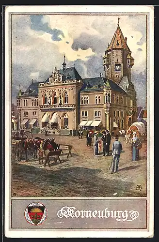 AK Deutscher Schulverein Nr. 235: Korneuburg, Rathaus und Stadtturm