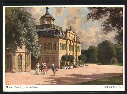 Künstler-AK Paul Hey: Alt-Weimar, Das Schloss Belvedere