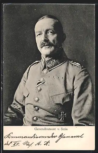 AK Heerführer Generalleutnant von Stein in Uniform