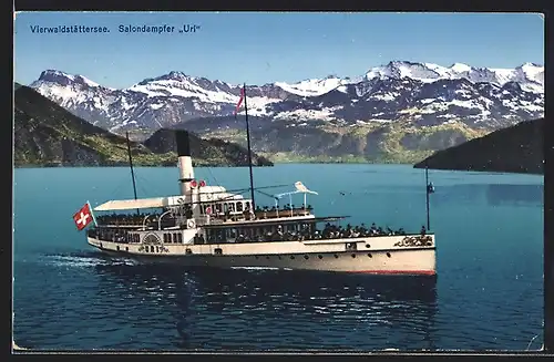 AK Salondampfer Uri auf dem Vierwaldstättersee