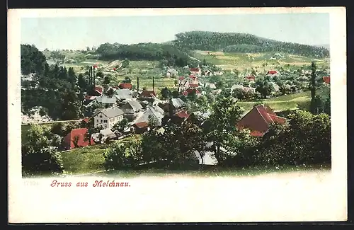AK Melchnau, Panoramablick auf das Dorf