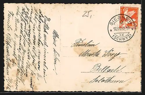 AK Neu-Innerthal /Wäggithal, Uferpartie mit Kirche