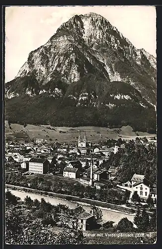 AK Glarus, Ortsansicht mit Vorderglärnisch