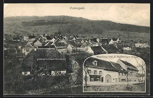 AK Zunzgen, Handlung von A. Nyffenegger-Kleeb, Ortsansicht