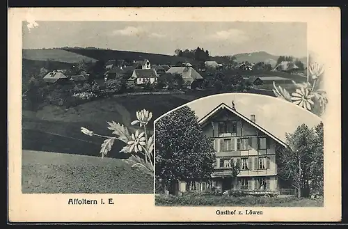 AK Affoltern i. E., Panorama und Gasthof zum Löwen