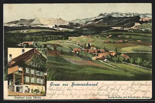 AK Heimenschwand, Gasthof zum Bären, Gesamtansicht mit Bergen und Umgebung aus der Vogelschau