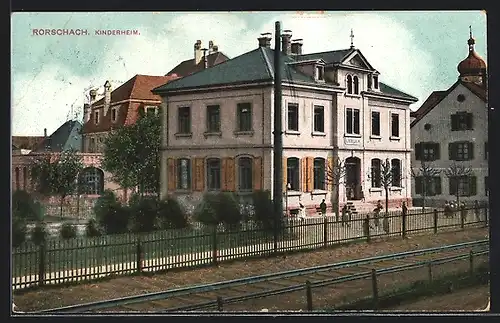 AK Rorschach, Kinderheim an der Bahntrasse
