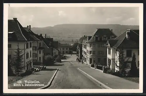 AK Wallisellen, Kirch- und Bahnhofstrasse mit Zürcher Kantonalbank