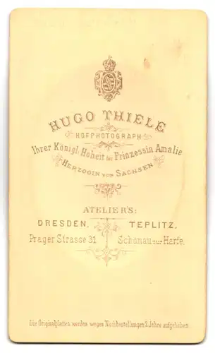 Fotografie Hugo Thiele, Dresden, Prager-Str. 31, Anna Gerlach mit zeitgenössischer Frisur