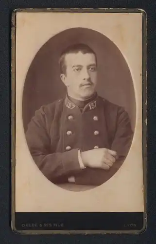 Fotografie Gaude & Ses Fils, Lyon, franzöischer Soldat in Uniform Rgt. 157