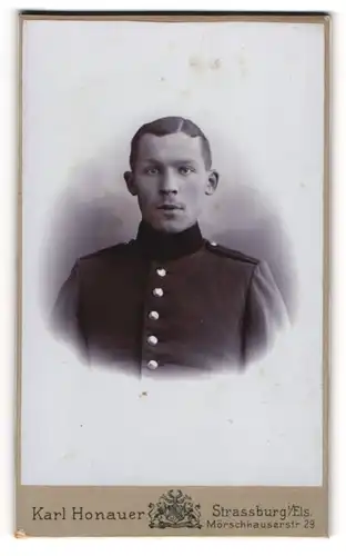 Fotografie Karl Honauer, Strassburg i. Els., junger Soldat in Uniform