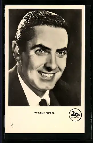 AK Schauspieler Tyrone Power mit freundlichem Lächeln