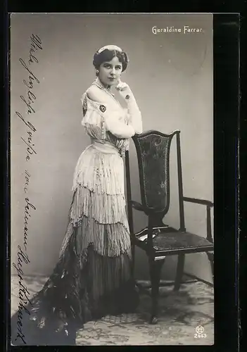 AK Opernsängerin Geraldine Farrar in La Traviata