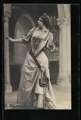 AK Opernsängerin Geraldine Farrar in einer Szene