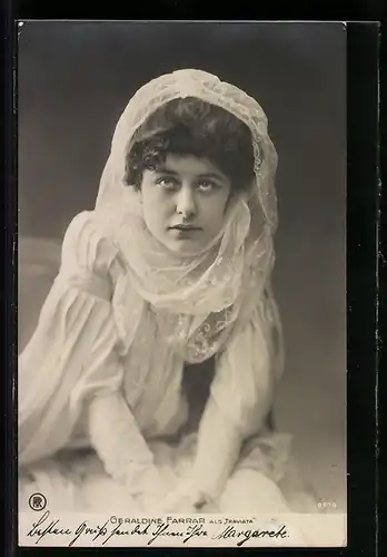 AK Opernsängerin Geraldine Farrar als Traviata