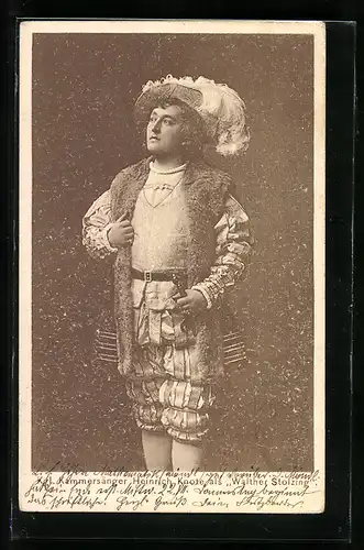 AK Opernsänger Heinrich Knote als Walther Stolzing
