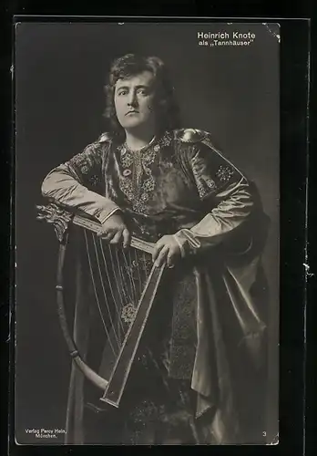 AK Opernsänger Heinrich Knote als Tannhäuser im Bühnenkostüm