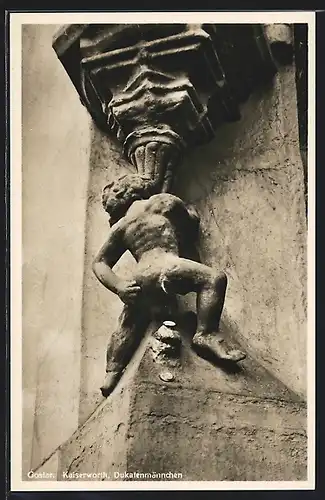 AK Goslar, Kaiserworth, Dukatenmännchen