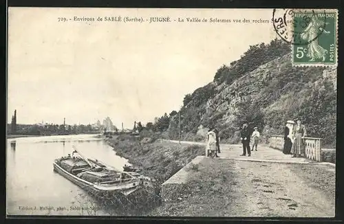 AK Juigne, La Vallee de Solesmes vue des rochers