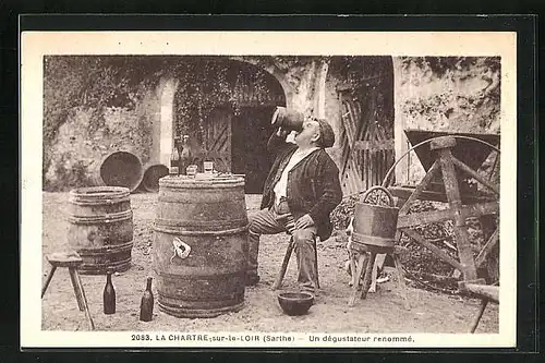 AK Le Chartre-sur-le-Loir, Un degustateur renomme