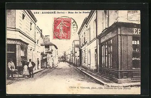 AK Aubigne, Rue de la Poste, Boulangerie