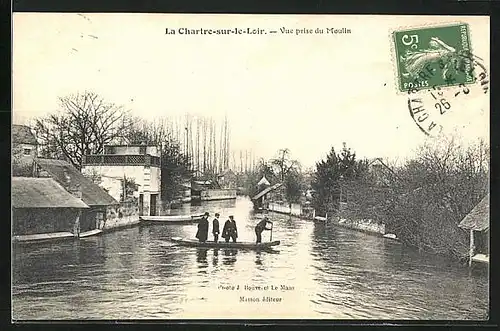 AK La Chartre-sur-le-Loir, Vue prise du Moulin