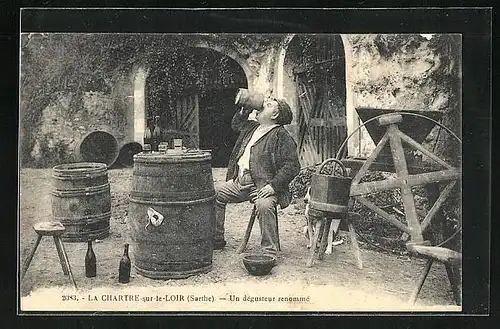 AK La Chartre-sur-le-Loir, un dégusteur renommé