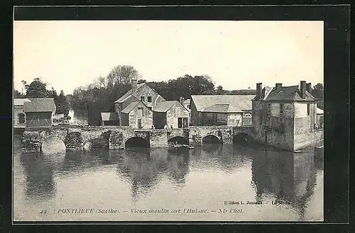 AK Pontlieue, Vieux moulin sur l'Huisne