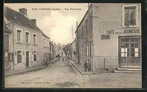 AK Thorigné, Rue Principale et Café de la Jeunesse