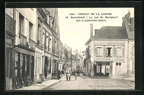 AK Saint-Calais, la rue du Bourgneuf que la passerelle évitera