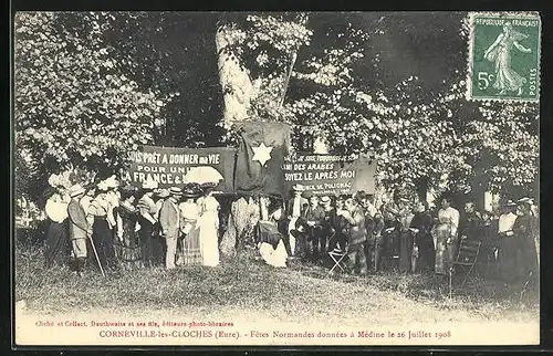 AK Corneville-les-Cloches, Fetes Normandes donnees a Medine le 26 Juillet 1908