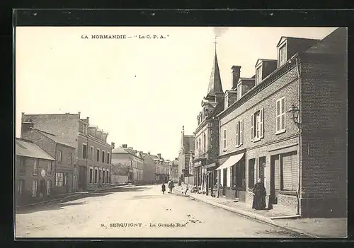 AK Serquigny, La Grande-Rue