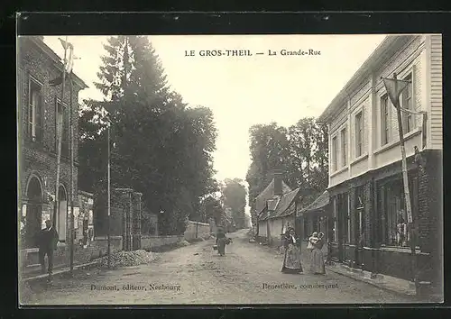 AK Le Gros-Theil, La Grande-Rue, Strassenpartie