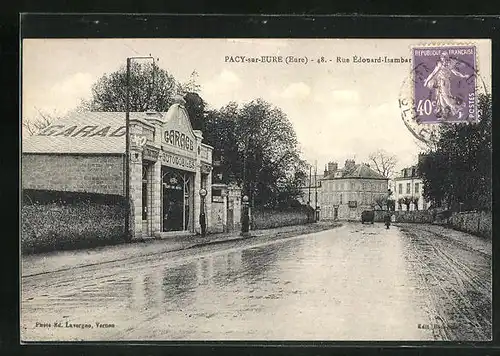 AK Pacy-sur-Eure, Rue Édouard-Isambard, Strassenpartie