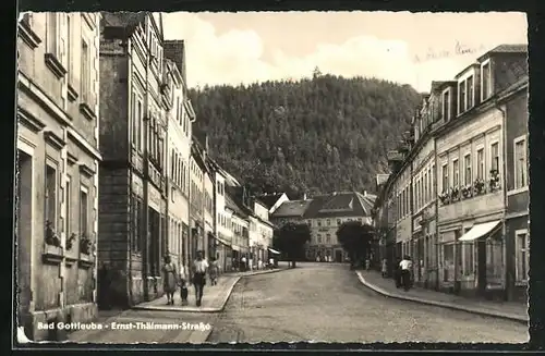 AK Bad Gottleuba, Blick in die Ernst-Thälmann-Strasse