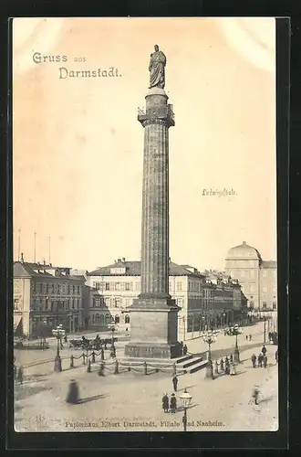 AK Darmstadt, Blick auf die Ludwigsäule