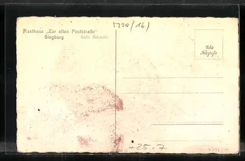 AK Siegburg, Rasthaus zur alten Poststrasse