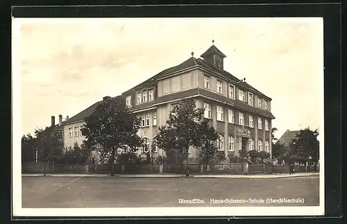 AK Riesa / Elbe, Hans-Schemm-Schule Handelsschule