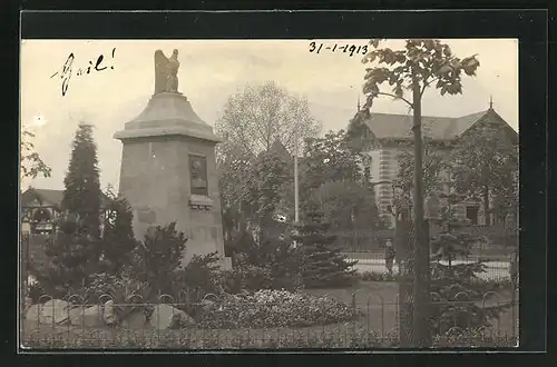 Foto-AK Radeberg, Bismarck-Denkmal